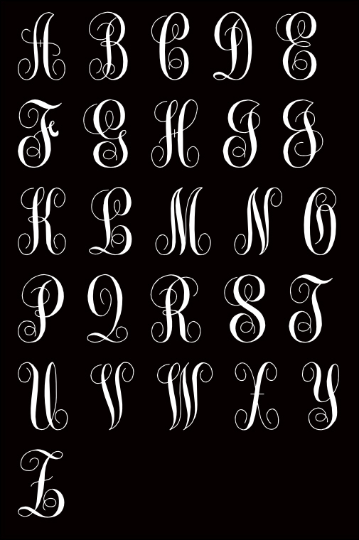 Script Font Monogram Initial Pendant w/Chain 18in, Sterling Silver