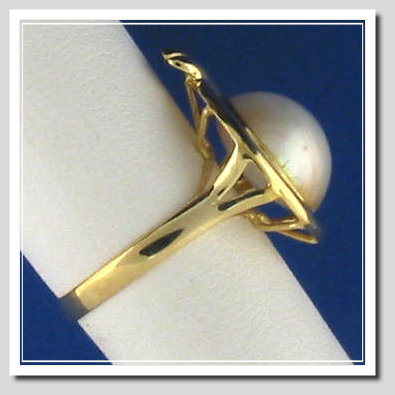 12MM Mabe Pearl Ring 14K Yellow Gold Size 7.75