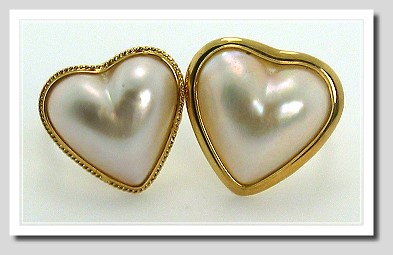 18X17MM White Heart Mabe Ring 14K Yellow Gold Size 8