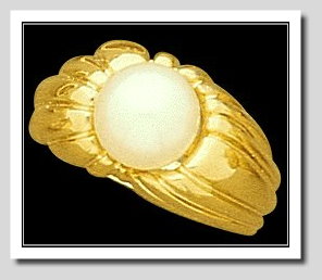 8-8.5MM Cultured Pearl Ring, 14K Yellow Gold 