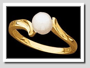 6-6.5MM Cultured Pearl Ring, 14K Gold 