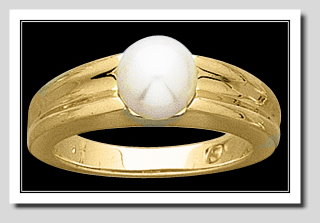 7-7.5MM Cultured Pearl Ring, 14K Yellow Gold 