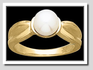 7-7.5MM Cultured Pearl Ring, 14K Gold 