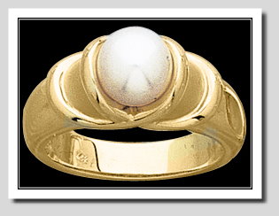 7-7.5MM Cultured Pearl Bowl-Style Ring, 14K Yellow Gold 