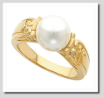 9-10MM Cultured Pearl Ring, 14K Yellow Gold
