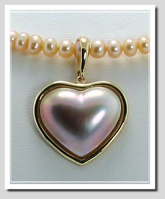 16.5X20MM Lavender Japanese Mabe Pearl Pendant Earring Set 14K Gold