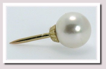 AAA 8-8.5MM Japanese Akoya Pearl Tie Tack 14K Gold