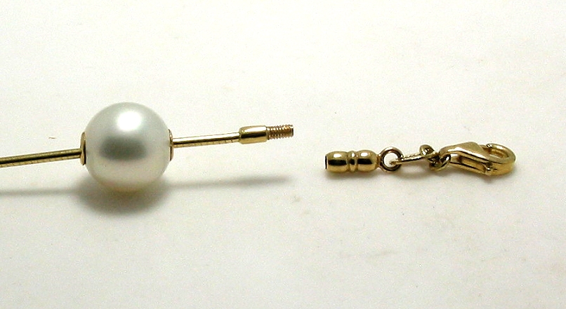 9MM White Freshwater Pearl Slide on Omega Chain, 14K Yellow Gold, 18in