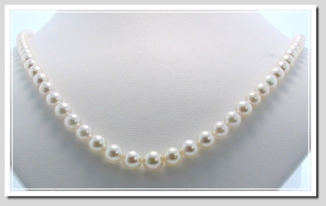 AA+ 5.5MM - 8.5MM Graduated Japanese Akoya Cultured Pearl Necklace 14k Clasp 24in