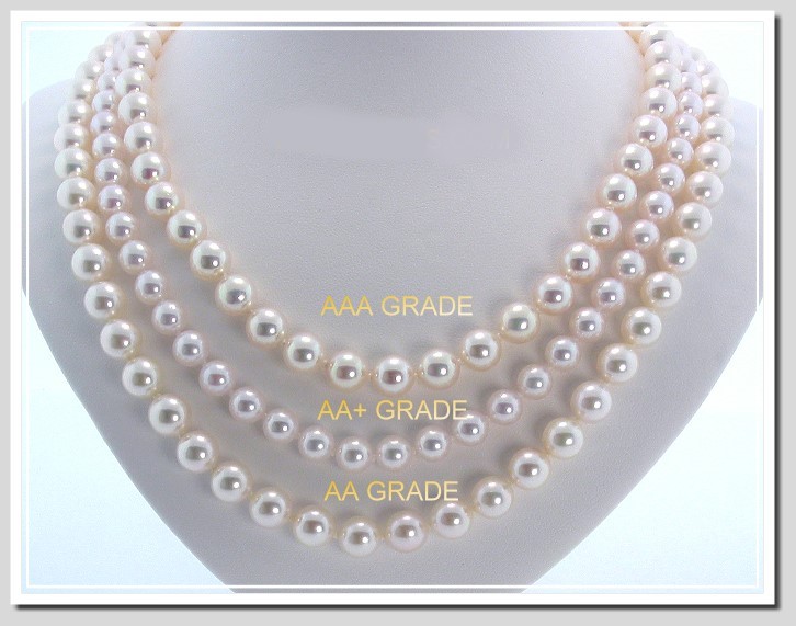 AAA 8.5-9MM Japanese Akoya Cultured Pearl Necklace 14K Gold Clasp
