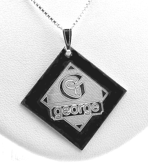 Special Design Name & Initial Pendant w/Chain 18in, Sterling Silver