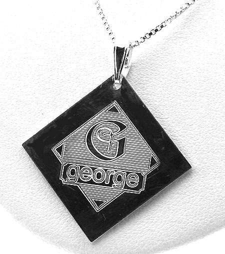 Special Design Name & Initial Pendant w/Chain 18in, Sterling Silver
