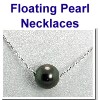 Solitaire Floating Pearl Necklaces